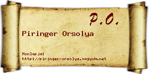 Piringer Orsolya névjegykártya