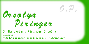 orsolya piringer business card